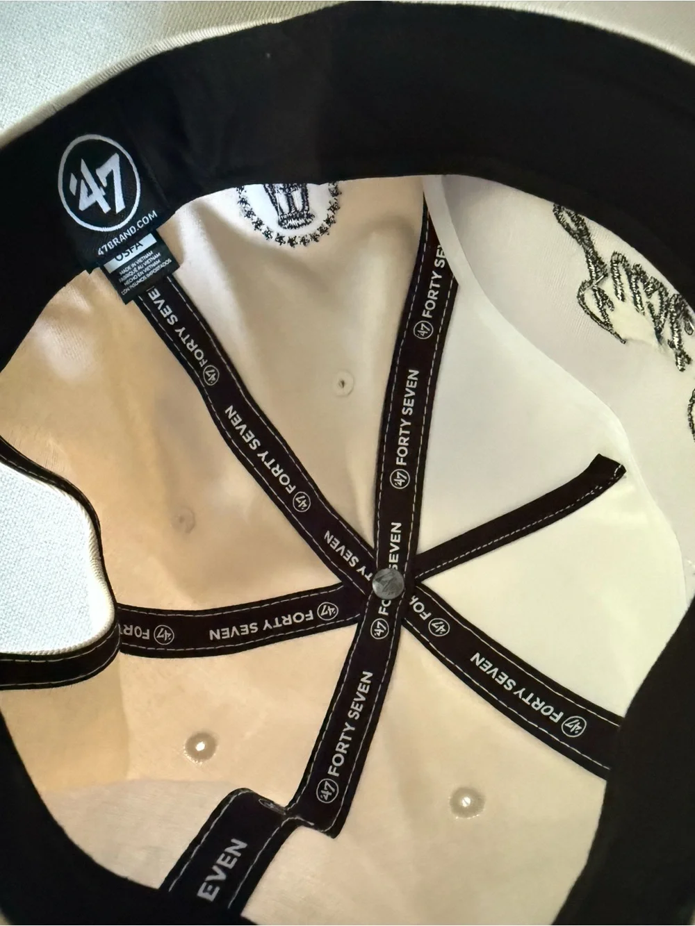 Barstool Sports 47 Baseball Cap with Black Script 'Just Cover'